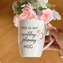   "This is my wedding planning mug" - bögre felirattal